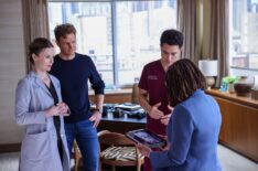 Sarah Ramos as Dr. Caitlin Lenox, Nick Gehlfuss as Dr. Will Halstead, Darren Barnet as Dr. John Frost, S. Epatha Merkerson as Sharon Goodwin — 'Chicago Med' Season 11 Episode 2 'A Game of Inches'