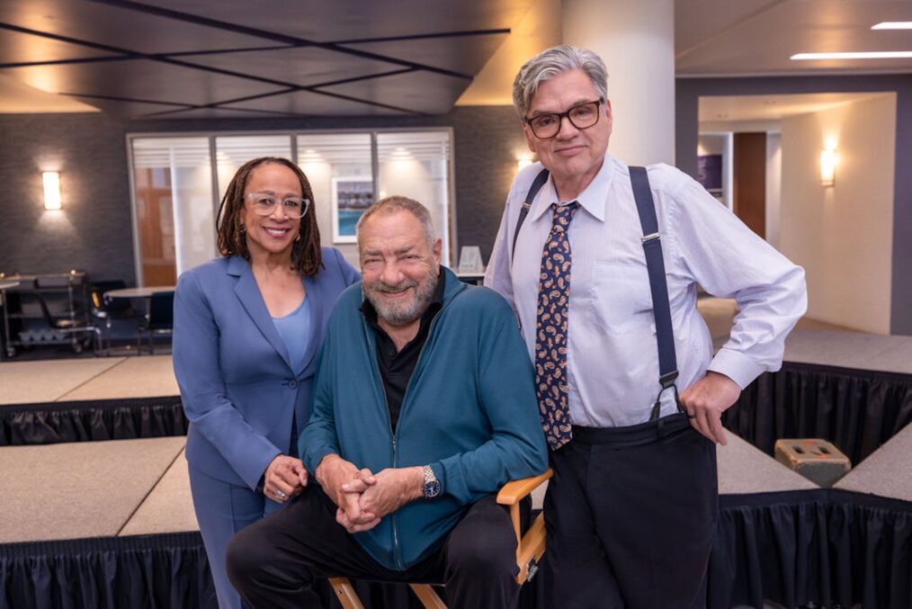 S. Epatha Merkerson as Sharon Goodwin, Dick Wolf, Oliver Platt as Dr. Daniel Charles — 'Chicago Med' Episode 200 Celebration