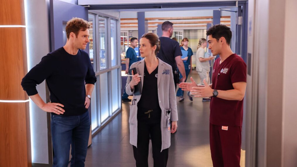 Nick Gehlfuss as Dr. Will Halstead, Sarah Ramos as Dr. Caitlin Lenox, Darren Barnet as Dr. John Frost — 'Chicago Med' Season 11 Episode 2 