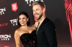 Hayley Erbert and Derek Hough attend the World Premiere of Disney's Tron: Ares at the TCL Chinese Theater
