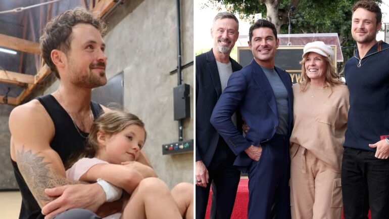 Dylan Efron and sister Olivia, David Efron, Zac Efron, Starla Baskett and Dylan Efron attend the Hollywood Walk of Fame Star Ceremony Honoring Zac Efron