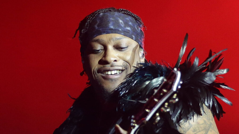 D'Angelo performs live for fans at the 2016 Byron Bay Bluesfest on March 24, 2016 in Byron Bay, Australia.