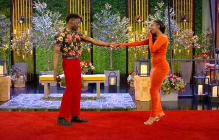 Love Is Blind. (L to R) Edmond L. Harvey, Kalybriah in episode 904 of Love Is Blind.