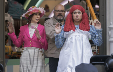Carrie Preston, David Cross, and Jen Sobule in 'Elsbeth' Season 3 Episode 2, 'Doll Day Afternoon'