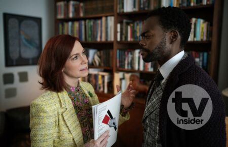 Carrie Preston and William Jackson Harper in 'Elsbeth' Season 3 Episode 5, 'Poetic Justice'