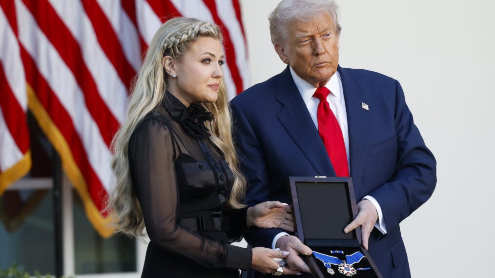 Erika Kirk and Donald Trump