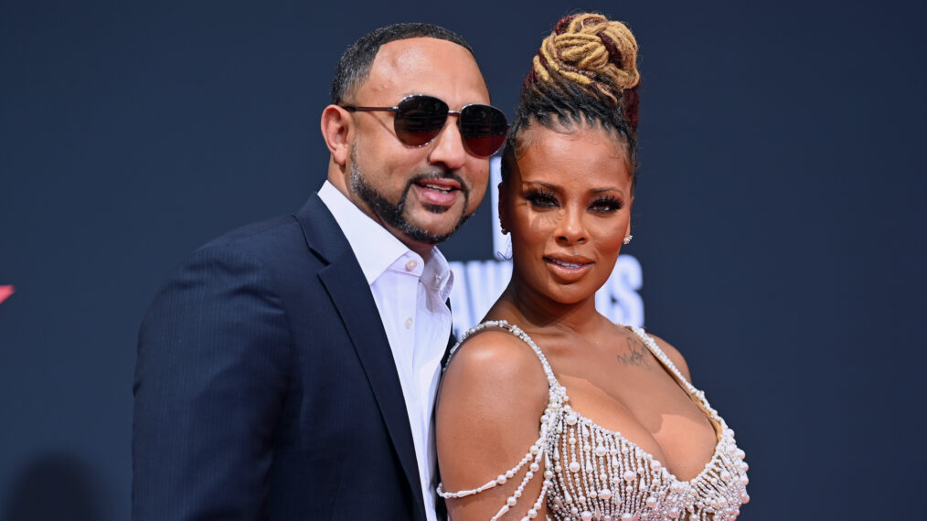Michael Sterling and Eva Marcille attends the 2022 BET Awards