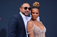 Michael Sterling and Eva Marcille attends the 2022 BET Awards