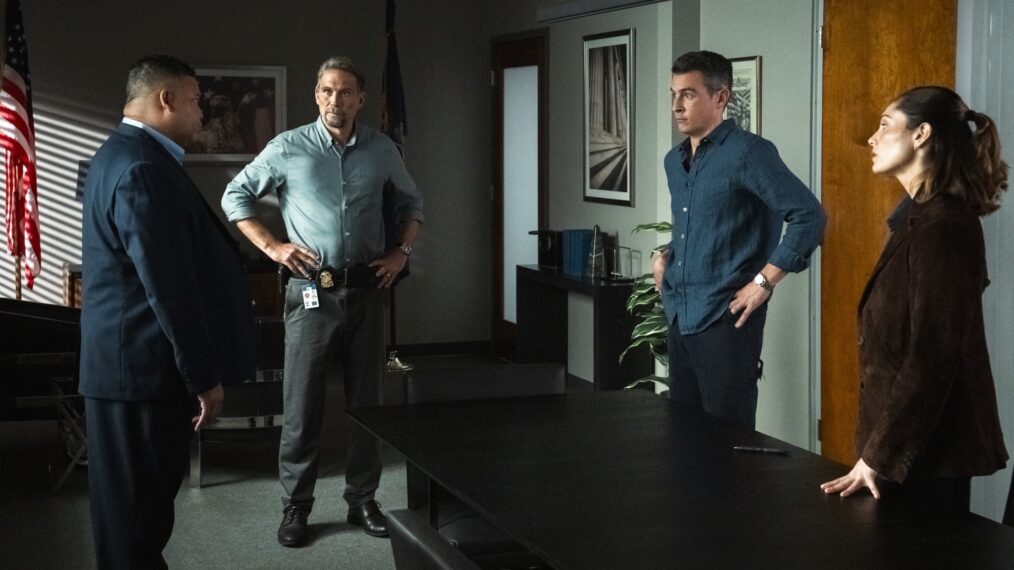 Frank Harts as DEA Supervisor Ken Cochran, Jeremy Sisto as Assistant Special Agent in Charge Jubal Valentine, John Boyd as Special Agent Stuart Scola, and Juliana Aidén Martinez as Eva Ramos — 'FBI' Season 8 Episode 3 