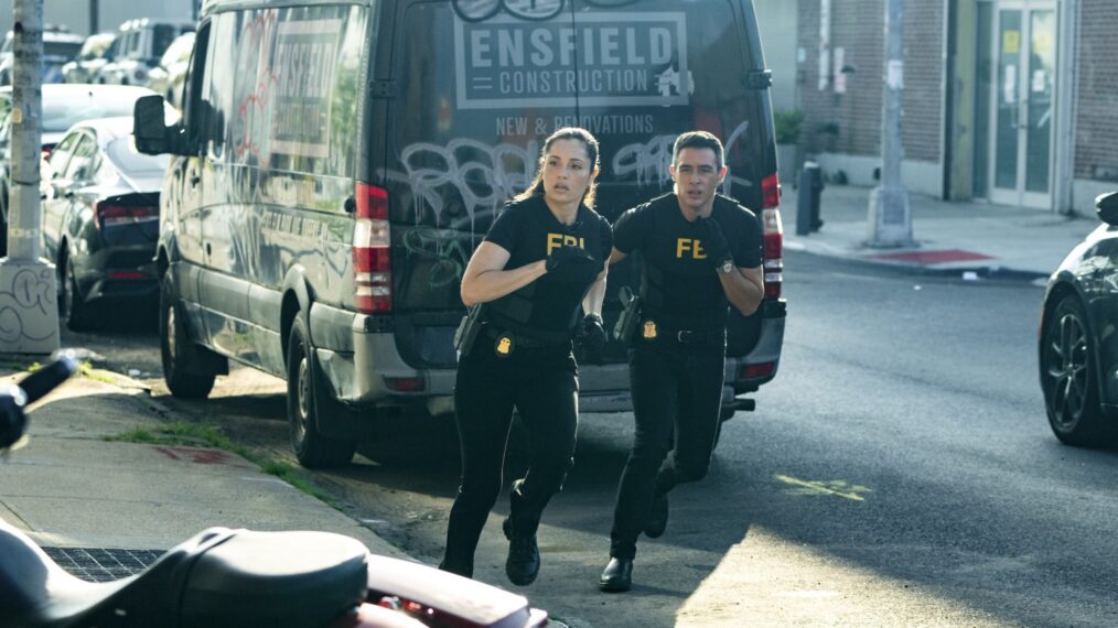Juliana Aidén Martinez as Eva Ramos and John Boyd as Special Agent Stuart Scola — 'FBI' Season 8 Episode 3 