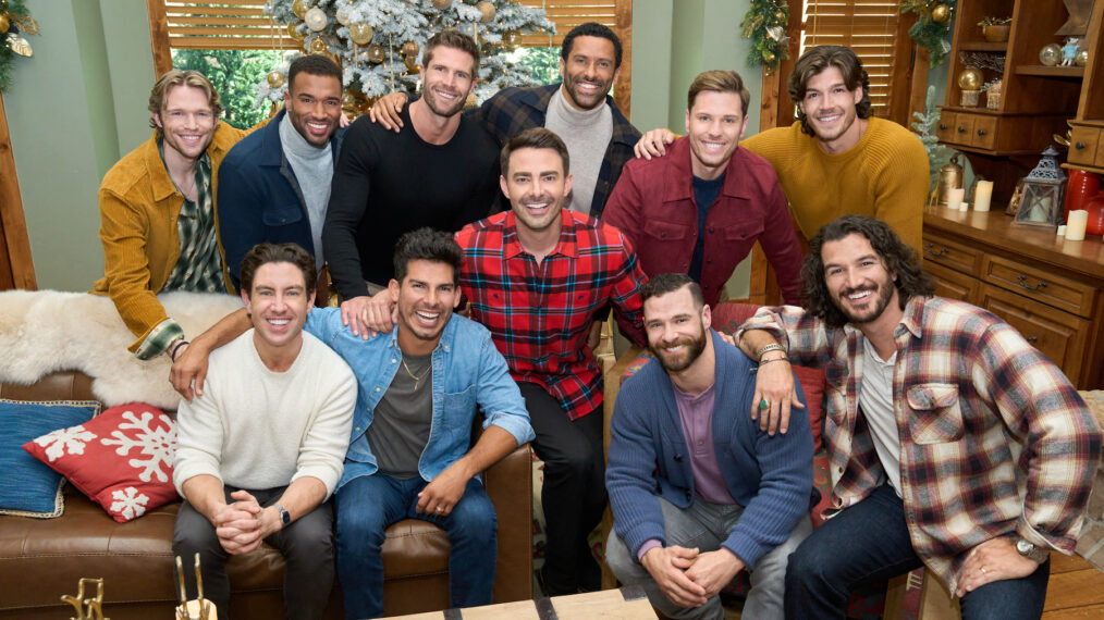 Logan Shephard, Robbie Simpson, Marcus Brodie, Angel Garet, Davey Fisher, Jonathan Bennett, Gabriel Thaxton, Jake Schum, Craig Geoghan, Drake Kuyper, Rustin Sailors of 'Finding Mr. Christmas' Season 2