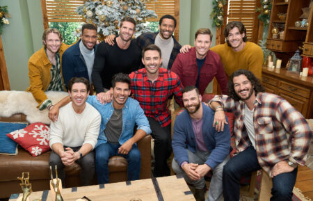 Logan Shephard, Robbie Simpson, Marcus Brodie, Angel Garet, Davey Fisher, Jonathan Bennett, Gabriel Thaxton, Jake Schum, Craig Geoghan, Drake Kuyper, Rustin Sailors of 'Finding Mr. Christmas' Season 2