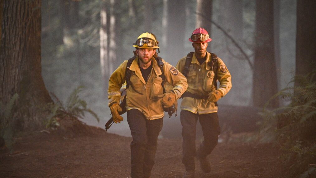 Max Thieriot as Bode Leone and Jordan Calloway as Jake Crawford — 'Fire Country' Season 4 Episode 2 