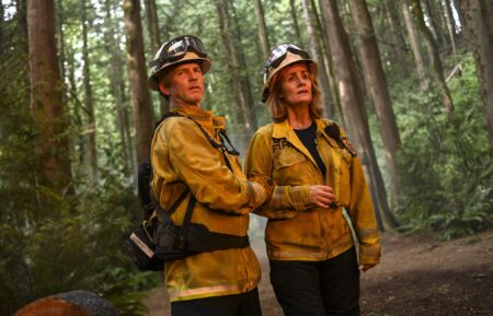 Shawn Hatosy as Brett Richards and Diane Farr as Sharon Leone — 'Fire Country' Season 4 Episode 2 
