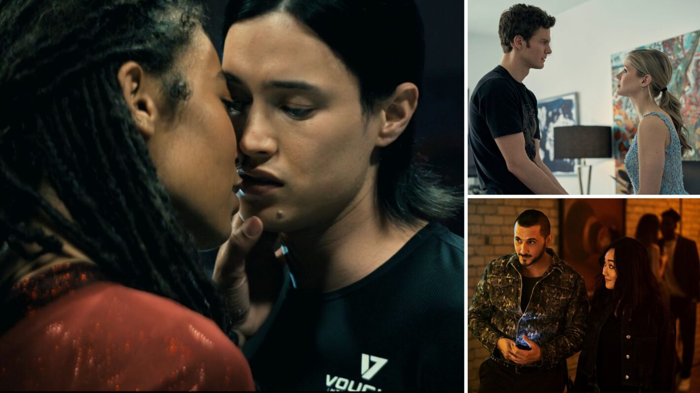 Jaz Sinclair and Derek Luh on 'Gen V,' Jack Quaid and Erin Moriarty on 'The Boys'; Tomer Capone and Karen Fukuhara on 'The Boys'