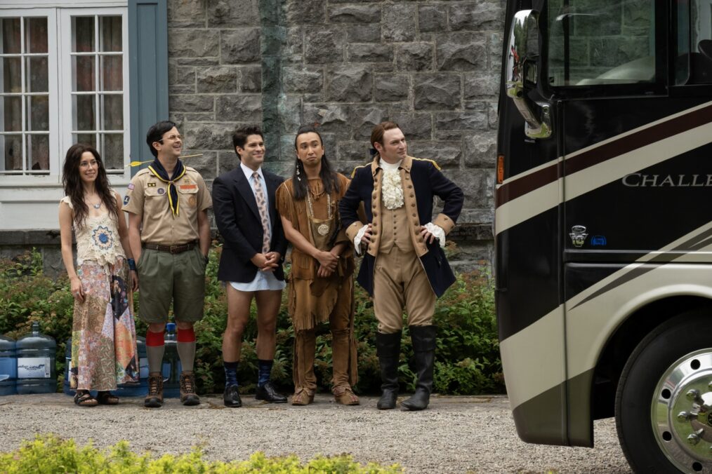 Sheila Carrasco, Richie Moriarty, Asher Grodman, Roman Zaragoza, and Brandon Scott Jones in 'Ghosts' Season 5