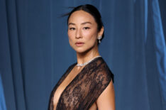 Greta Lee at the 5th Annual Academy Museum Gala at the Academy Museum of Motion Pictures on October 18, 2025, in Los Angeles, California