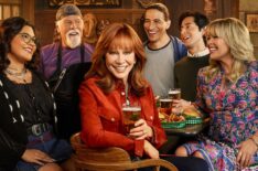 Belissa Escobedo, Rex Linn, Reba McEntire, Tokala Black Elk, Pablo Castelblanco, and Melissa Peterman for 'Happy's Place' Season 2