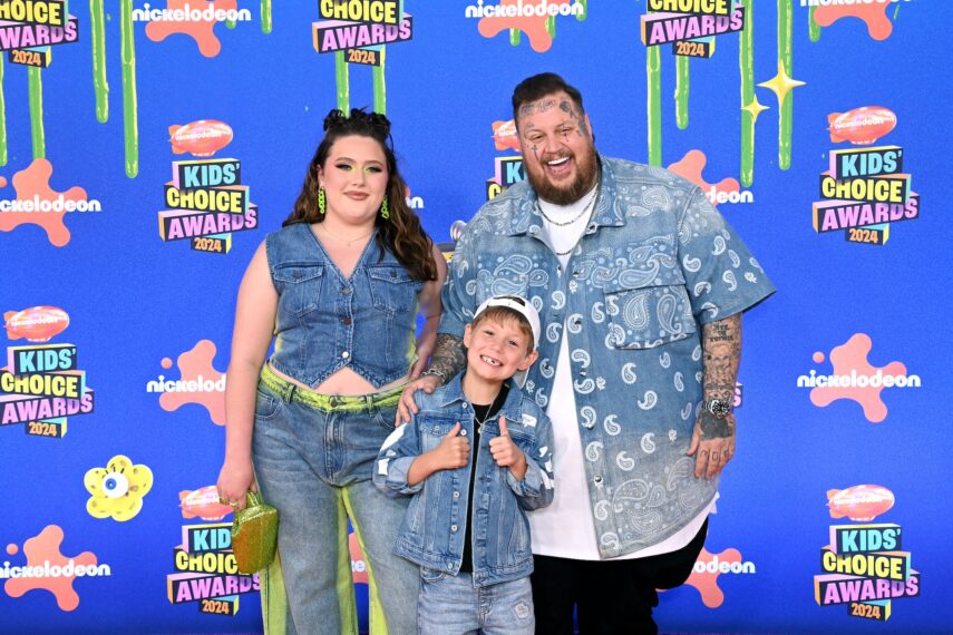 Bailee Ann DeFord, Jelly Roll, and Noah Buddy DeFord attend Nickelodeon Kids' Choice Awards