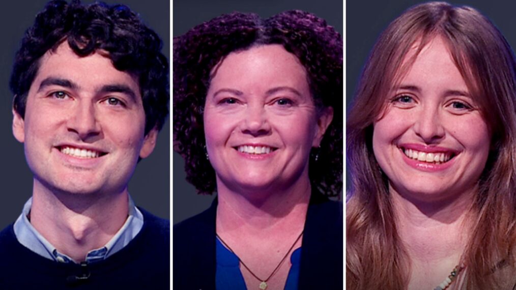 (from left) 'Jeopardy!' contestants Daniel Richman, Aimee Fluitt, and Allegra Hill on October 13, 2025