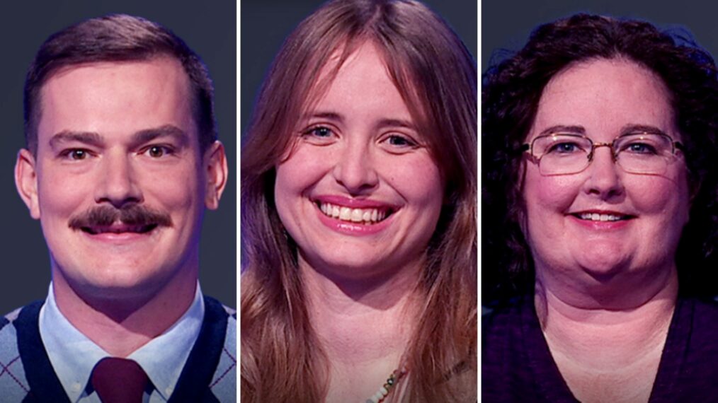 'Jeopardy!' players (from left) Evan Argyle, Allegra Hill, and Chris McGinn