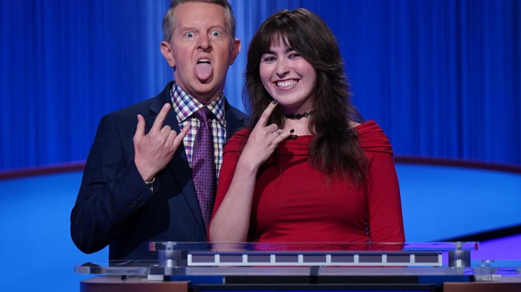 'Jeopardy!' contestant Delaney O'Dea with Ken Jennings