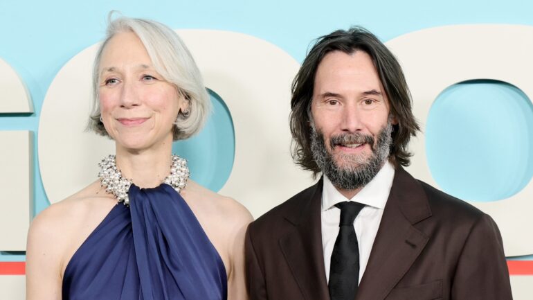 Alexandra Grant and Keanu Reeves attend Lionsgate's "Good Fortune" New York Screening at AMC Lincoln Square Theater on October 13, 2025 in New York City.