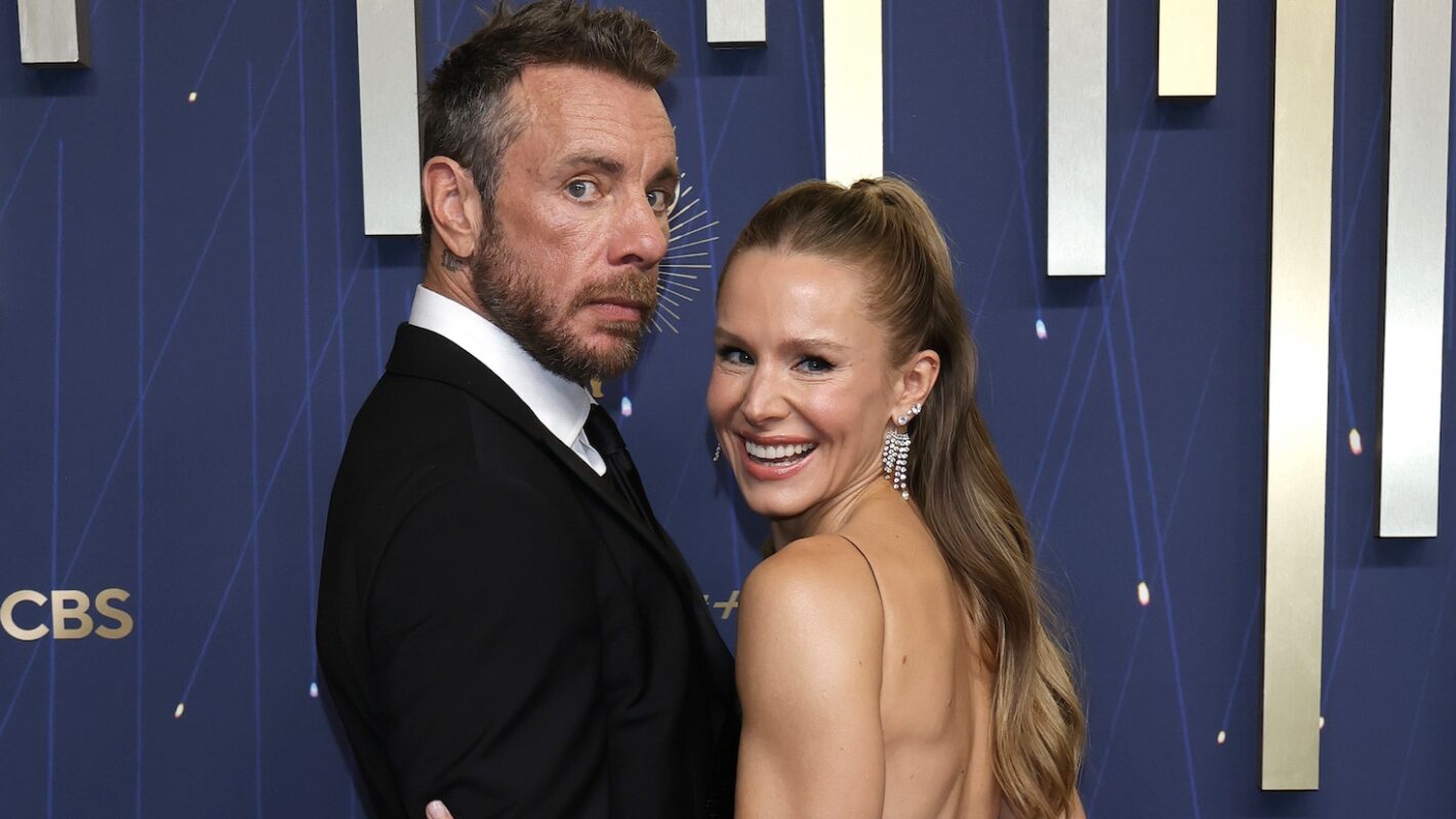 Dax Shepard and Kristen Bell attend the 77th Primetime Emmy Awards at Peacock Theater on September 14, 2025 in Los Angeles, California