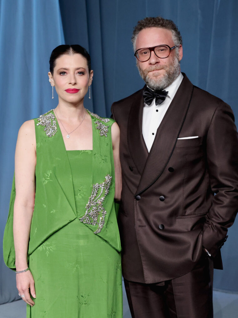 Lauren Miller Rogen and Seth Rogen at the 5th Annual Academy Museum Gala at the Academy Museum of Motion Pictures on October 18, 2025, in Los Angeles, California