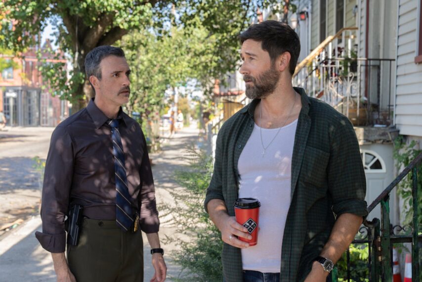 Reid Scott as Detective Vincent Riley, Ryan Eggold as Matt Riley — 'Law & Order' Season 25 Episode 6