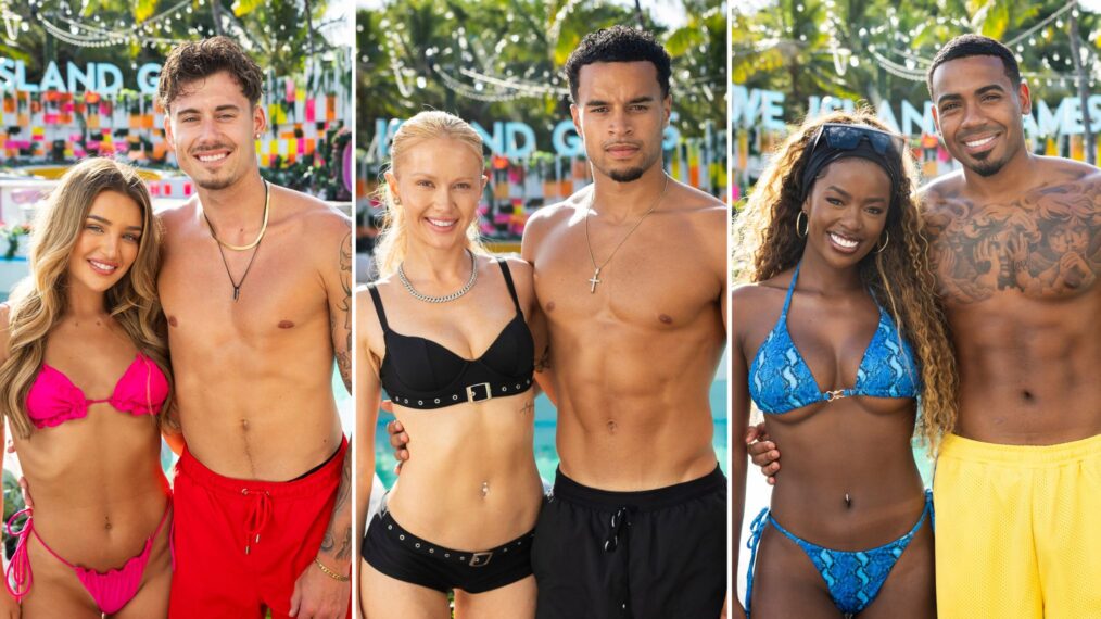 Isaiah and Lucinda; Sydney and Toby; Justine and Tyrique in 'Love Island Games'