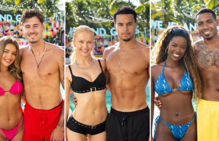 Isaiah and Lucinda; Sydney and Toby; Justine and Tyrique in 'Love Island Games'