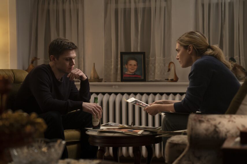 Evan Peters and Kate Winslet in 'Mare of Easttown' 