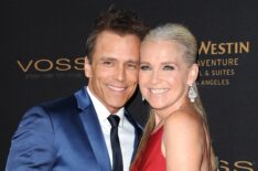 Scott Reeves, Melissa Reeves 43rd Annual Daytime Emmy Awards Arrivals at the Westin Bonaventure in Los Angeles, Ca on Sunday May 1, 2016.
