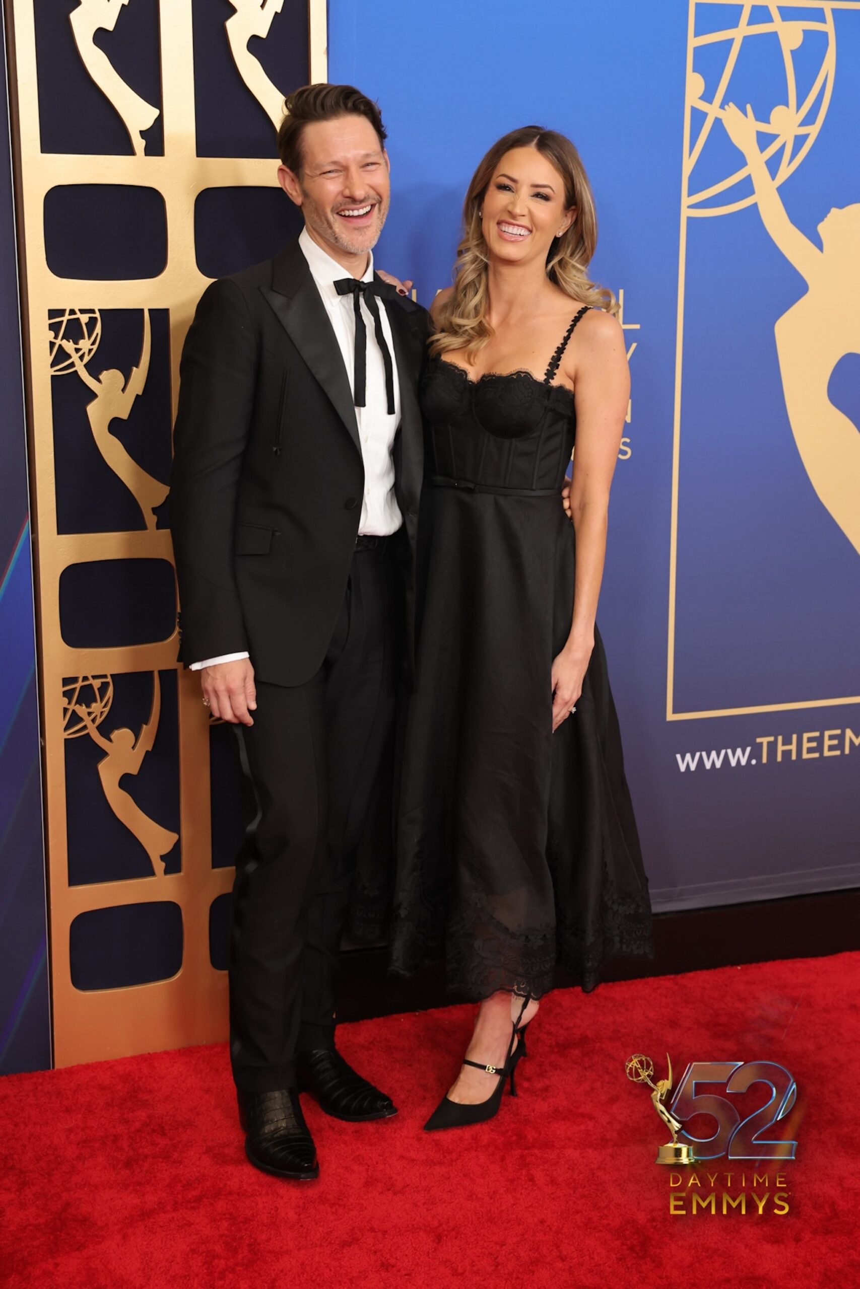 Michael Graziadei and Lauren Carey at the 2025 Daytime Emmys on October 17