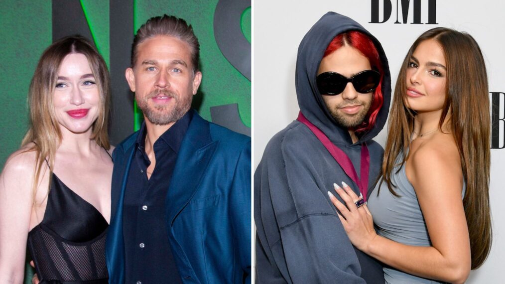 Morgana McNelis and Charlie Hunnam attend the Netflix's 'Monster: The Ed Gein Story' New York Premiere at The Plaza Hotel on September 30, 2025 in New York City; Omer Fedi and Addison Rae attend the 70th Annual BMI Pop Awards at Beverly Wilshire, A Four Seasons Hotel on May 10, 2022 in Beverly Hills, California.
