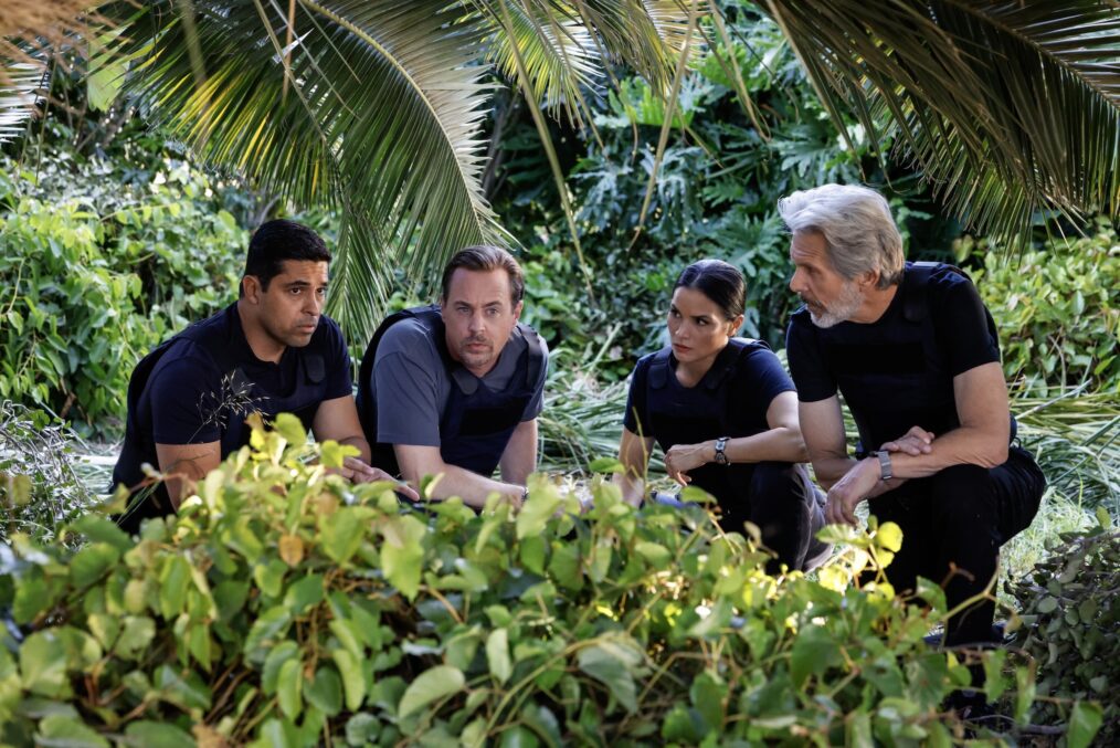 Wilmer Valderrama as NCIS Special Agent Nicholas “Nick” Torres, Sean Murray as Special Agent Timothy McGee, Katrina Law as NCIS Special Agent Jessica Knight, and Gary Cole as NCIS Special Agent Alden Parker — 'NCIS' Season 23 Episode 2 