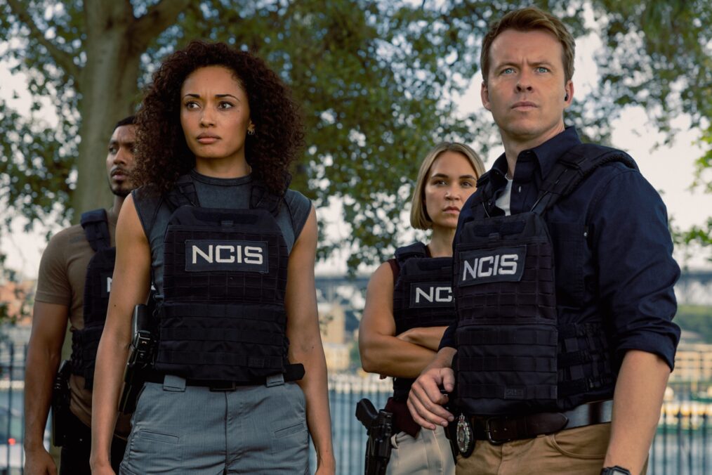 Sean Sagar as NCIS Special Agent DeShawn Jackson, Olivia Swann as NCIS Special Agent Captain Michelle Mackey, Tuuli Narkle as AFP Liaison Officer Constable Evie Cooper and Todd Lasance as AFP Liaison Officer Sergeant Jim 'JD' Dempsey in 'NCIS: Sydney'