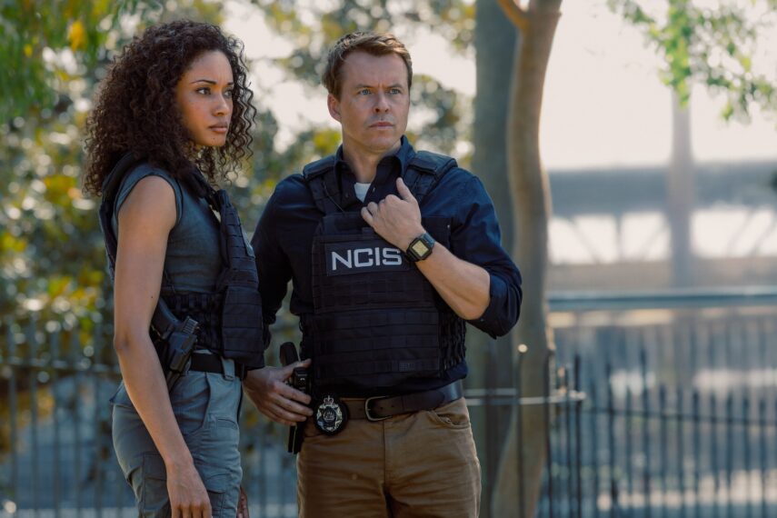Olivia Swann as NCIS Special Agent Captain Michelle Mackey and Todd Lasance as AFP Liaison Officer Sergeant Jim 'JD' Dempsey — 'NCIS: Sydney' Season 3 Premiere "Gut Instinct"