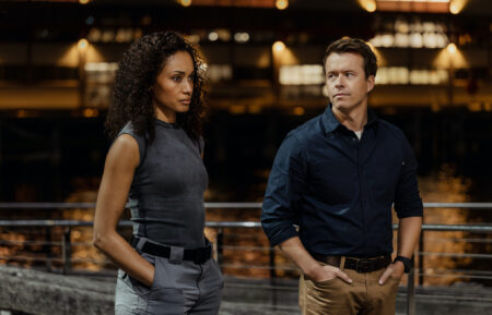 Olivia Swann as NCIS Special Agent Captain Michelle Mackey and Todd Lasance as AFP Liaison Officer Sergeant Jim 'JD' Dempsey — 'NCIS: Sydney' Season 3 Premiere 