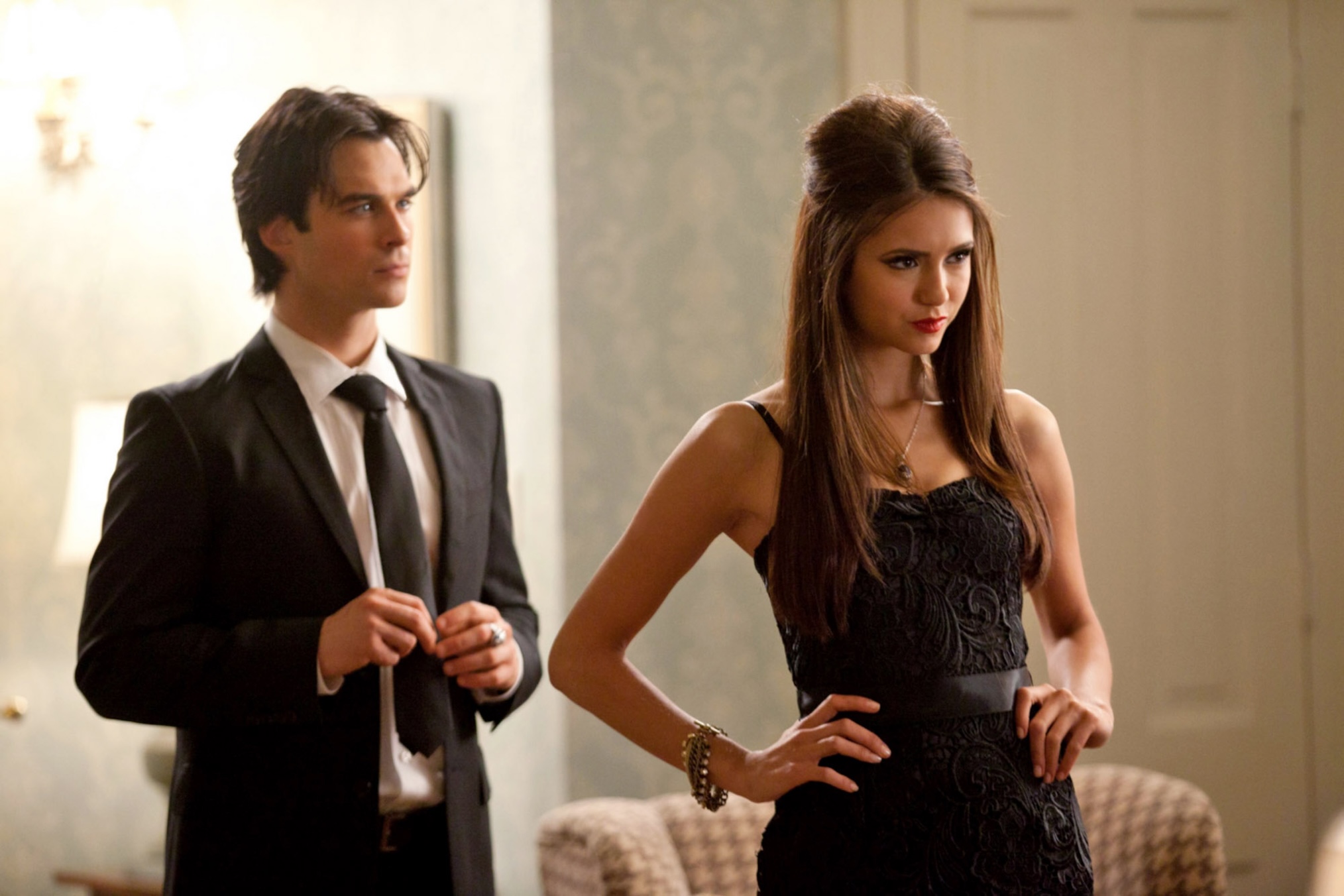 Ian Somerhalder, Nina Dobrev in 'The Vampire Diaries' Season 2