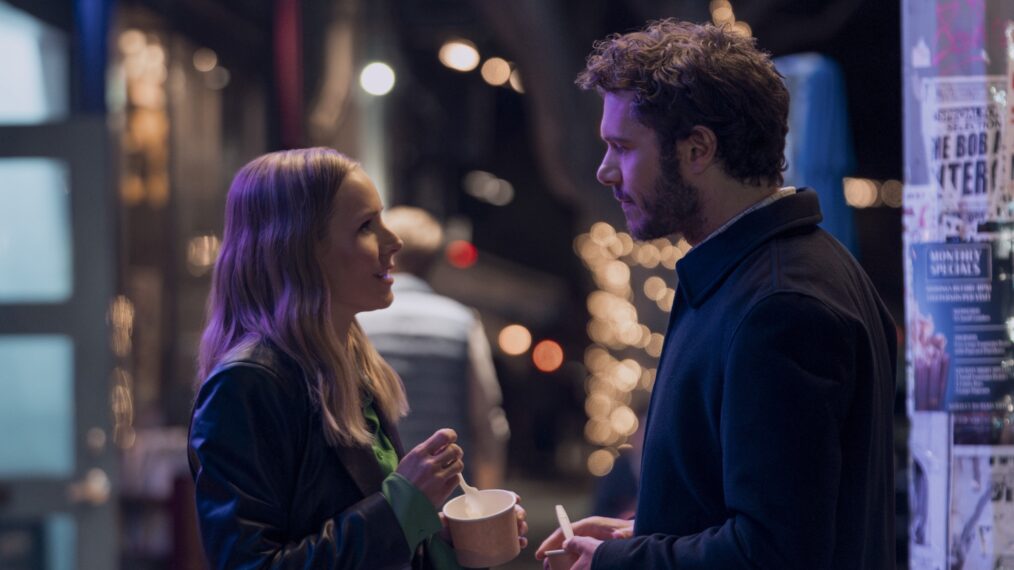 Kristen Bell as Joanne, Adam Brody as Noah in episode 102 of Nobody Wants This.