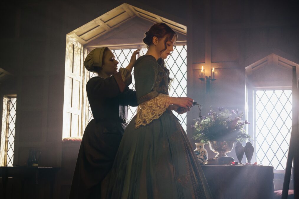 Sally Messham and Harriet Slater in 'Outlander: Blood of My Blood' Season 1 finale
