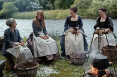 Sally Messham, Harriet Slater, Sadhbh Malin, and Alisa Davidson in 'Outlander: Blood of My Blood' Season 1 finale