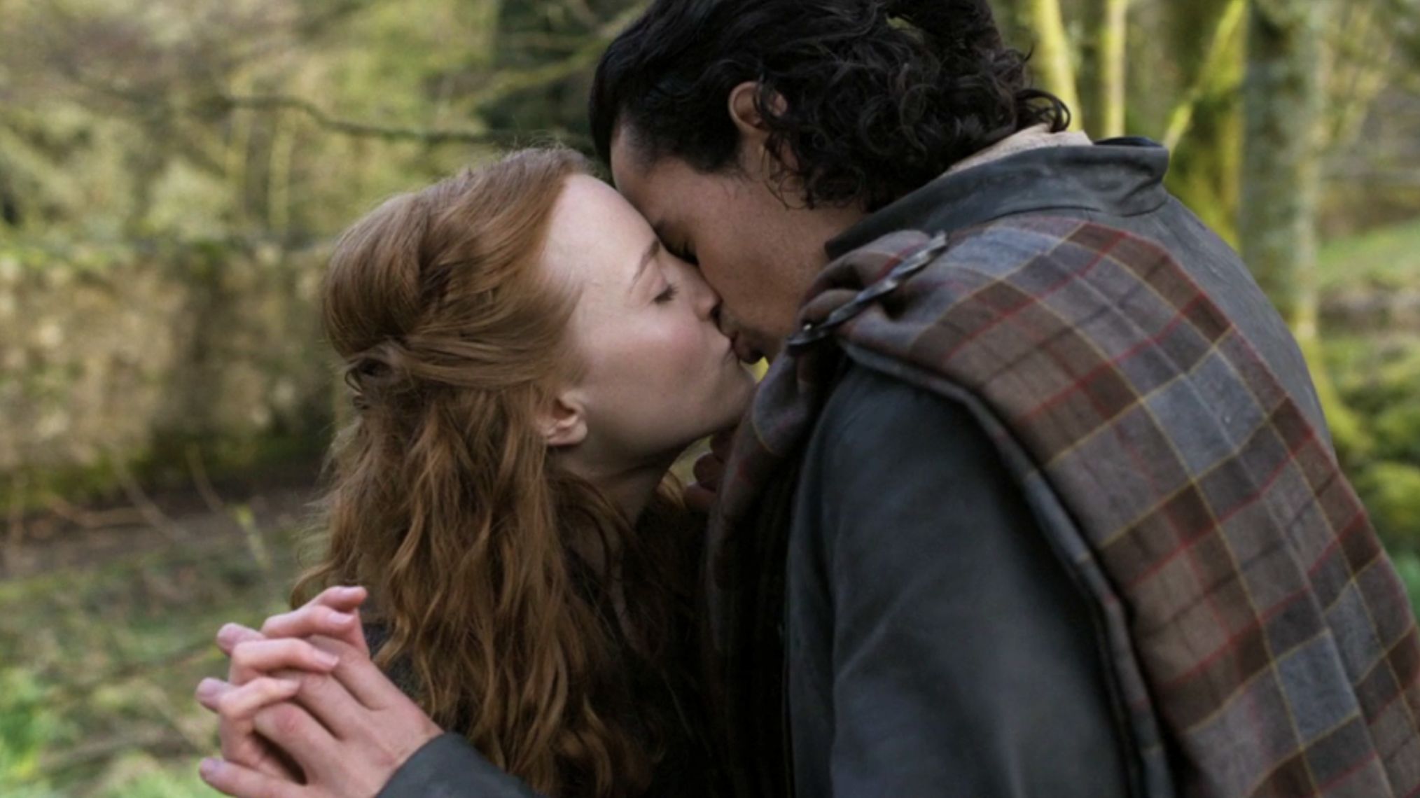 Harriet Slater and Jamie Roy in 'Outlander: Blood of My Blood'