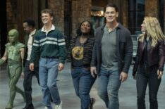 Nhut Le, Tim Meadows, Freddie Stroma, Danielle Brooks, John Cena, and Jennifer Holland in 'Peacemaker' Season 2