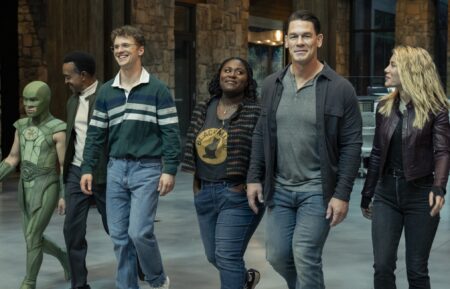 Nhut Le, Tim Meadows, Freddie Stroma, Danielle Brooks, John Cena, and Jennifer Holland in 'Peacemaker' Season 2