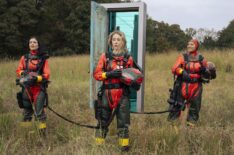 Sol Rodriguez, Jennifer Holland, and Anissa Matlock in 'Peacemaker' Season 2