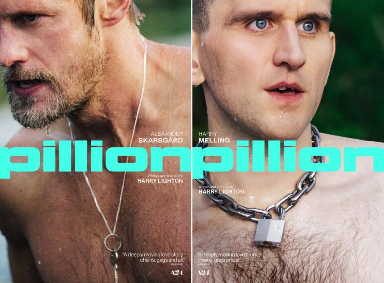 Pillion posters, Alexander Skarsgard and Henry Melling