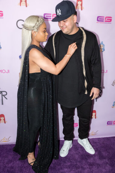 Rob Kardashian and Blac Chyna arrive at her Blac Chyna Birthday Celebration And Unveiling Of Her "Chymoji" Emoji Collection